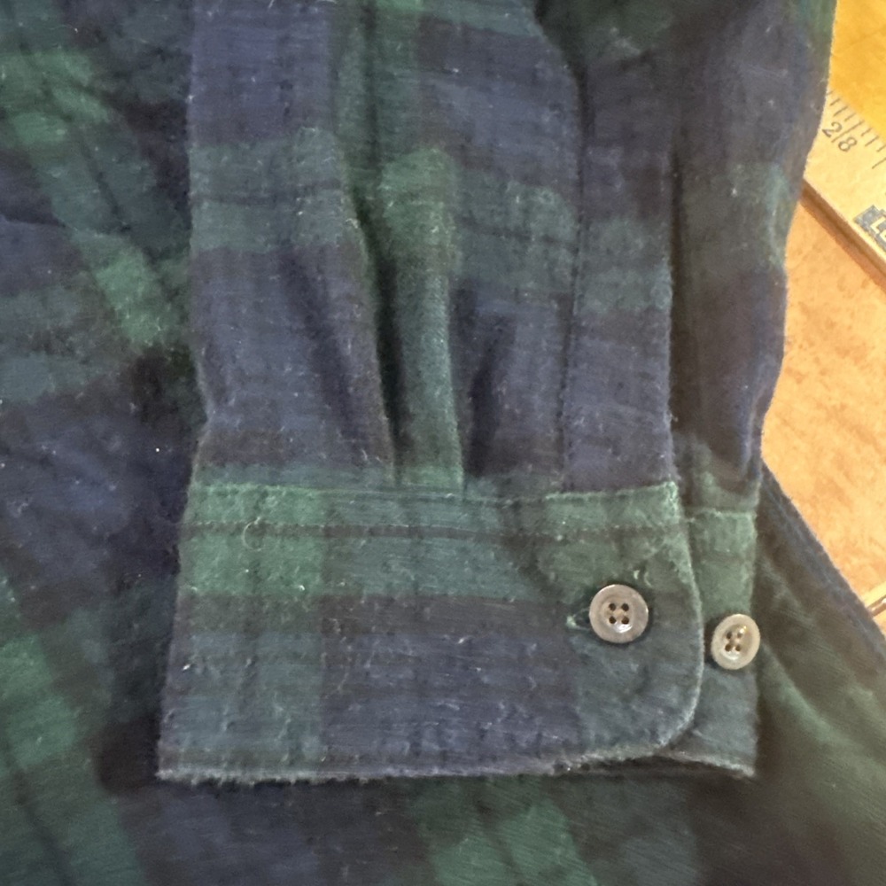 VTG LL Bean Flannel Mens Sz 2XLT Tall Black Watch Tartan Plaid Button Down L/S - Picture 2 of 7
